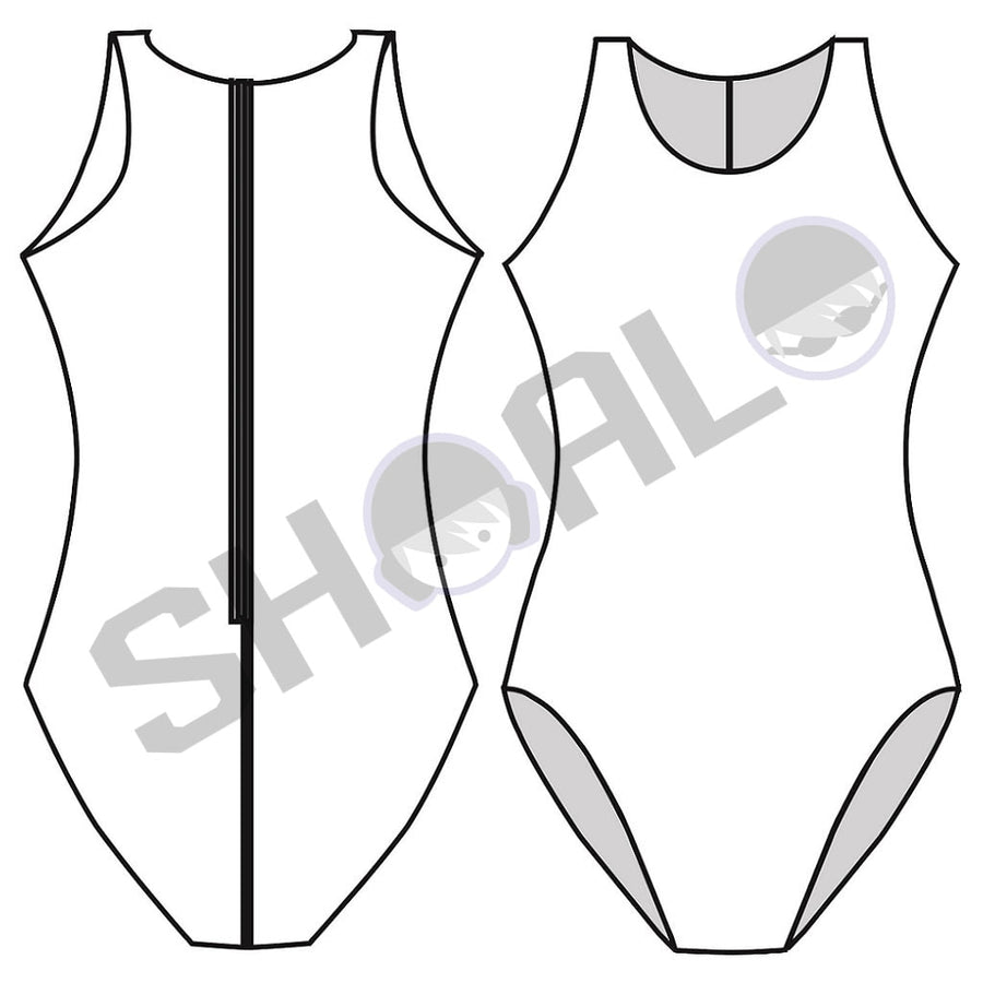 SHOALO Custom Design - Womens Water Polo Zipback Swimsuit (INTERNATIONAL CUT)