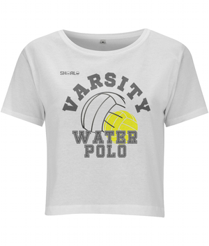 SHOALO Varsity Water Polo - Women's Cropped Short-Sleeve Top - White - Front