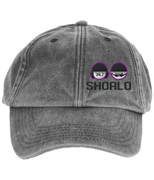 SHOALO Logo - Vintage Low Profile Baseball Cap - Black