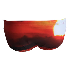 Back - SHOALO Sunset - Men's WP Swim Briefs / Trunks