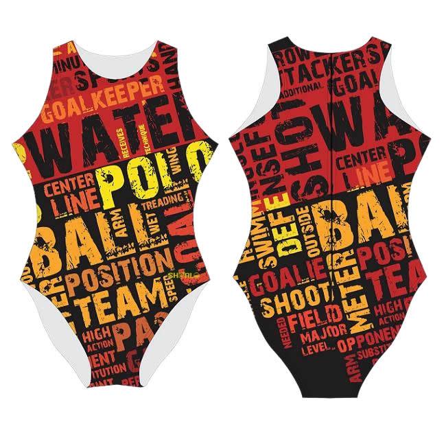 SHOALO Word Cloud - Womens Water Polo Suits / Costume