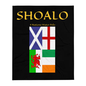 SHOALO - 4 Nations Water Polo - Throw Blanket - Black